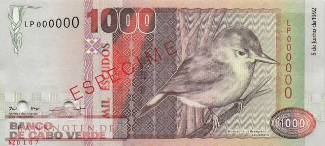 Cape Verde - 1.000  Escudos - SPECIMEN (#065s1_UNC)