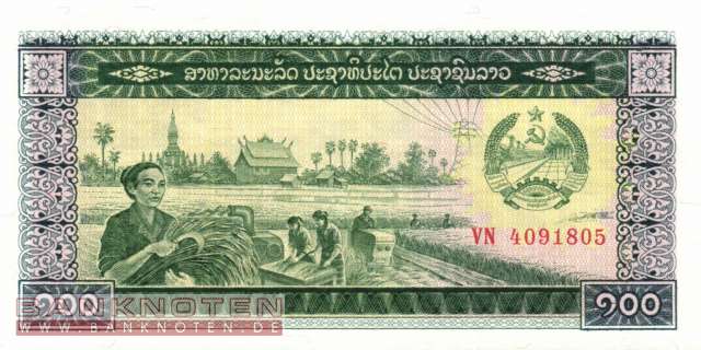 Laos - 100  Kip (#030a_UNC)