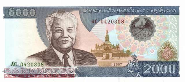 Laos - 2.000  Kip (#033a_UNC)