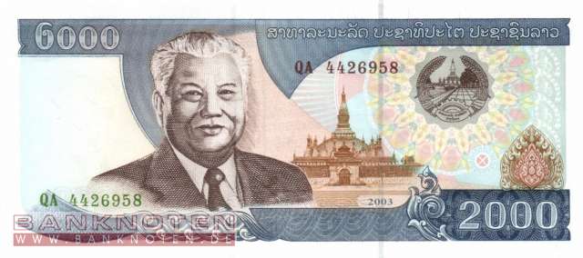 Laos - 2.000  Kip (#033b_UNC)
