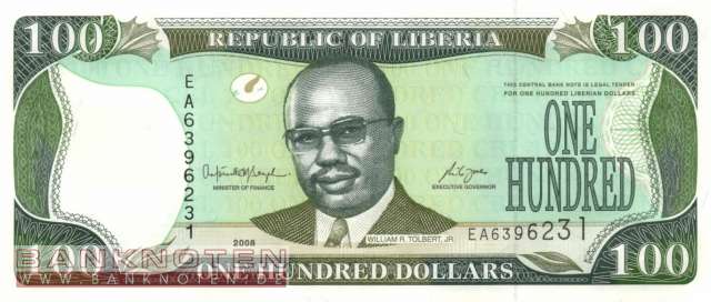 Liberia - 100  Dollars (#030d_UNC)