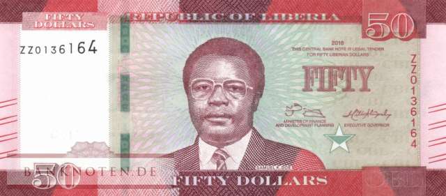 Liberia - 50  Dollars - Ersatzbanknote (#034aR_UNC)