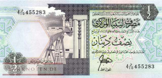 Libyen - 1/2  Dinar (#058a_UNC)
