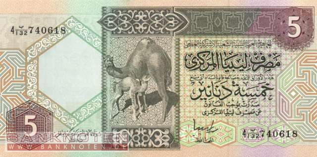 Libyen - 5  Dinars (#060c_UNC)