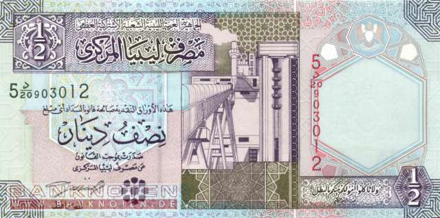 Libyen - 1/2  Dinar (#063_UNC)