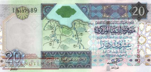 Libyen - 20  Dinars (#067a_UNC)
