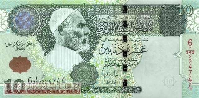 Libyen - 10  Dinars (#070b_UNC)