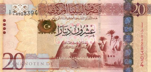 Libyen - 20  Dinars (#079_UNC)