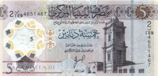 Libya - 5  Dinars (#086b_UNC)