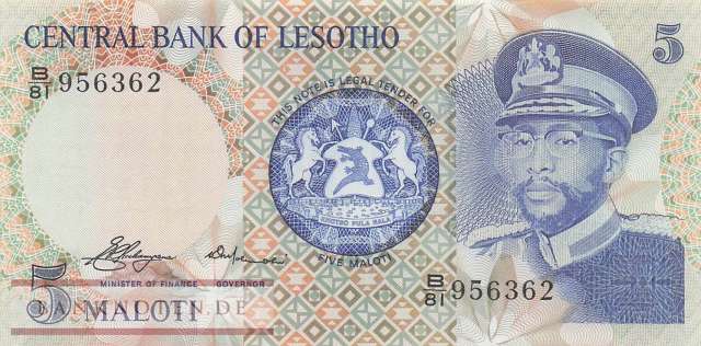 Lesotho - 5  Maloti (#005a_UNC)
