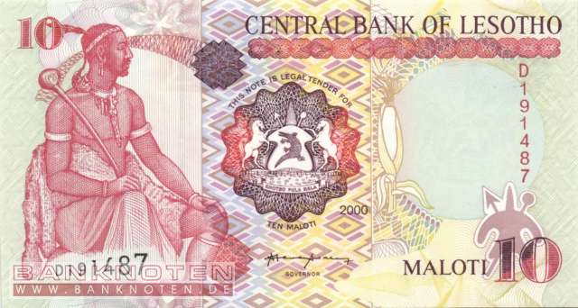 Lesotho - 10  Maloti (#015a_UNC)