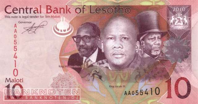 Lesotho - 10  Maloti (#021a_UNC)