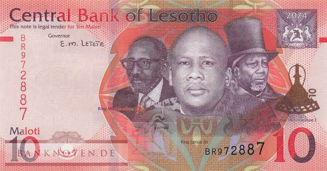 Lesotho - 10  Maloti (#026b_UNC)