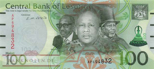Lesotho - 100  Maloti (#029b_UNC)