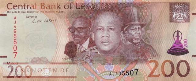 Lesotho - 200  Maloti (#030b_UNC)