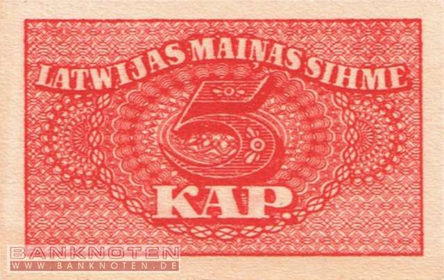 Lettland - 5  Kapeikas (#009a_UNC)