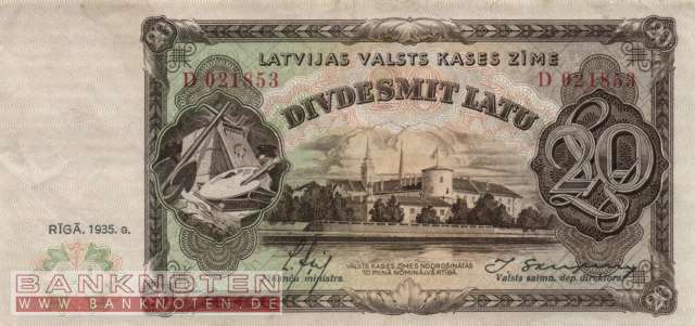 Latvia - 20 Latu (#030a_VF)