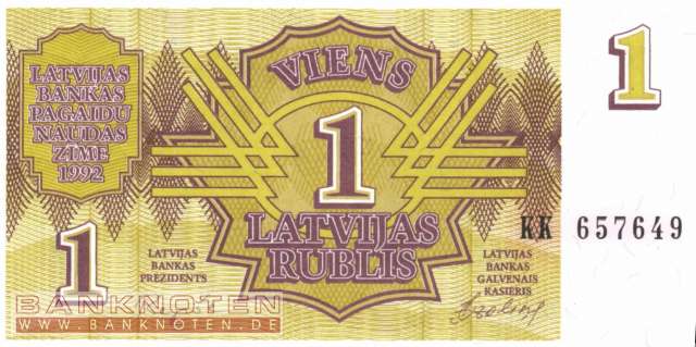Latvia - 1  Rublis (#035_UNC)