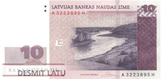 Latvia - 10  Latu (#054_UNC)