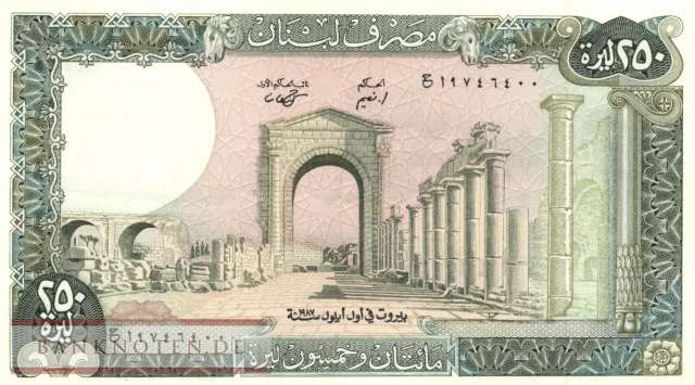 Libanon - 250  Livres (#067e-87_UNC)