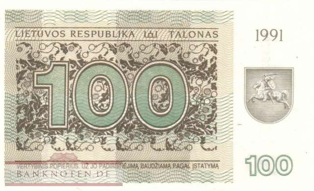 Lituhania - 100  Talonas (#038b_UNC)