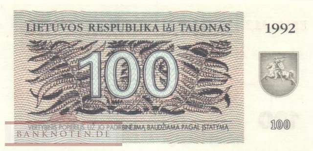 Lituhania - 100  Talonu (#042_UNC)