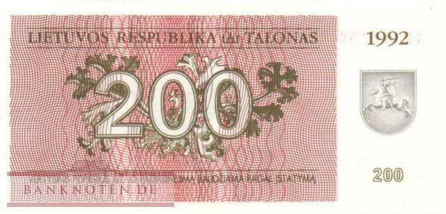 Lituhania - 200  Talonu (#043_UNC)