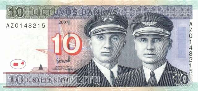 Litauen - 10  Litu - Ersatzbanknote (#068R_UNC)