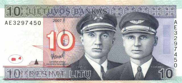 Lituhania - 10  Litu (#068_UNC)