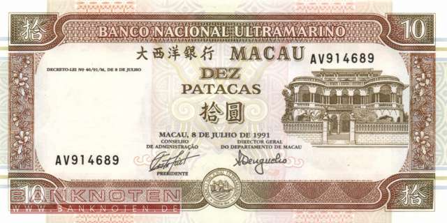 Macao - 10  Patacas (#065a_UNC)