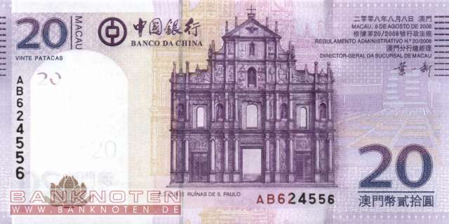 Macao - 20  Patacas (#109a_UNC)