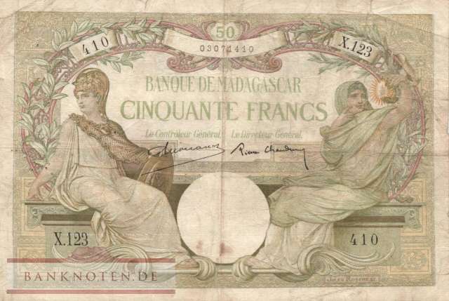 Madagaskar - 50  Francs (#038-U2_F)