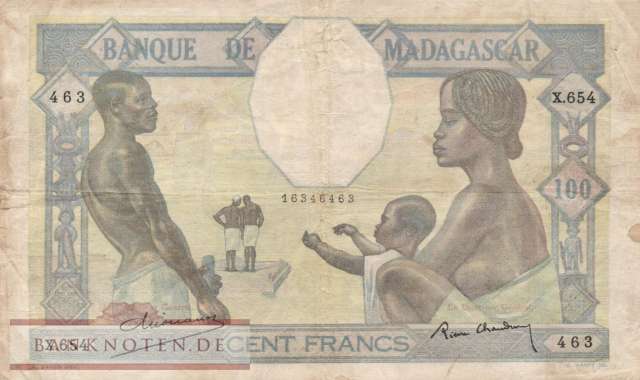 Madagaskar - 100  Francs (#040-U2_F)