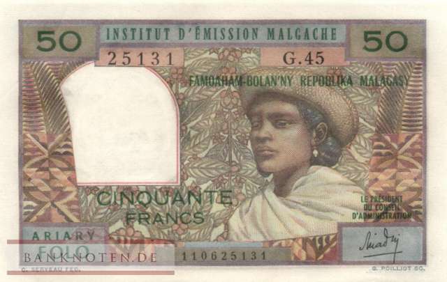 Madagascar - 50  Francs (#061-U1_AU)