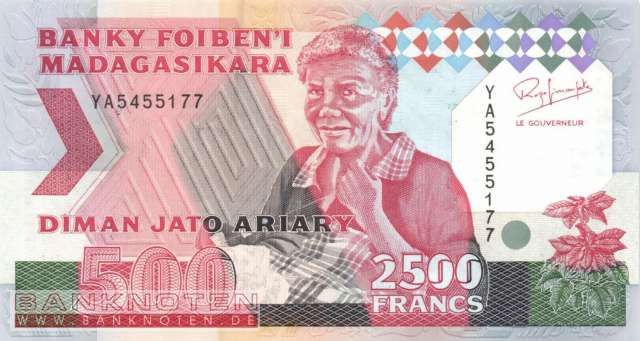 Madagaskar - 2.500  Francs (#072Aa_UNC)