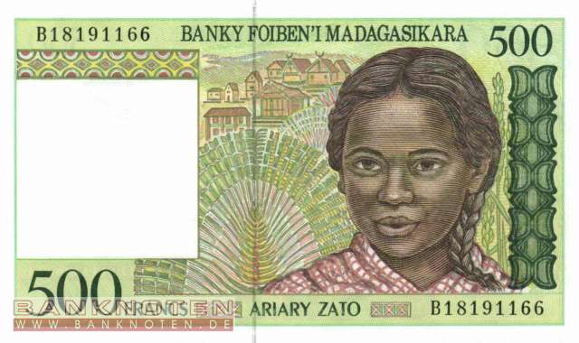 Madagascar - 500  Francs (#075b_UNC)
