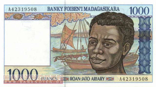 Madagascar - 1.000  Francs (#076a_UNC)