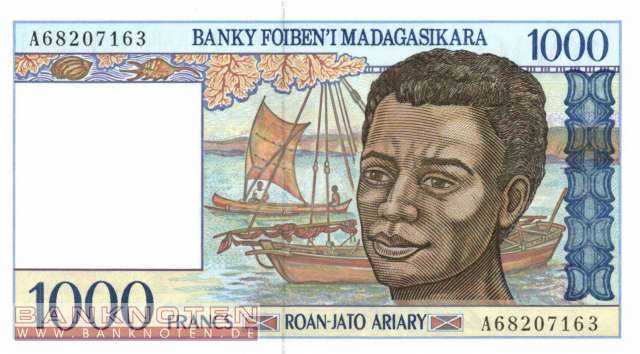 Madagascar - 1.000  Francs (#076b_UNC)