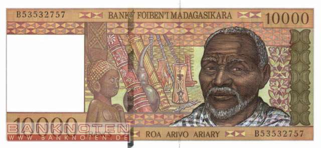 Madagascar - 10.000  Francs (#079b_UNC)