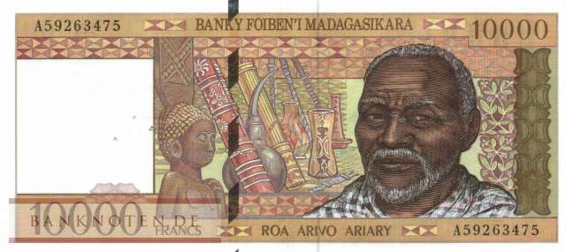 Madagascar - 10.000  Francs (#079b_XF)