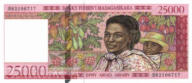 Madagaskar - 25.000  Francs (#082_UNC)