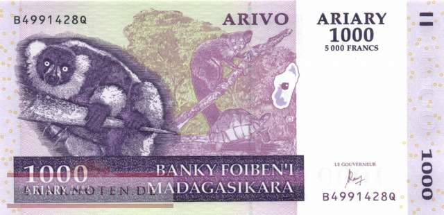 Madagascar - 1.000  Ariary (#089c_UNC)