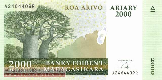 Madagaskar - 2.000  Ariary (#090b_UNC)