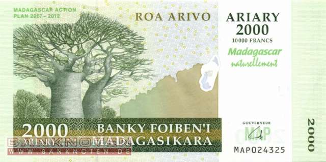 Madagaskar - MAP - 2.000  Ariary (#093_UNC)