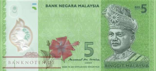 Malaysia - 5  Ringgit - plastic (#052b_UNC)