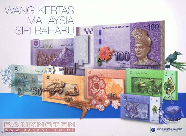 Malaysia - 1 - 100  Ringgit - with folder (#F1-100_UNC)