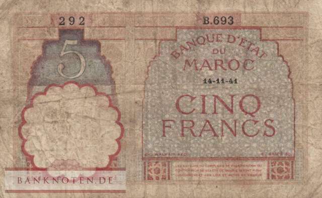 Marokko - 5  Francs (#023Ab_F)