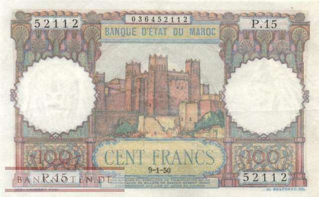 Morocco - 100  Francs (#045-50_VF)