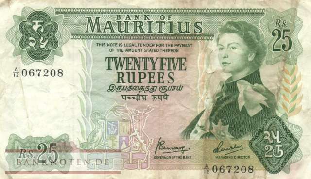 Mauritius - 25  Rupees (#032b_F)