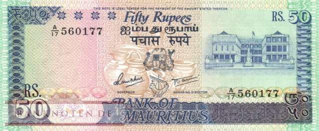 Mauritius - 50  Rupees (#037b_UNC)